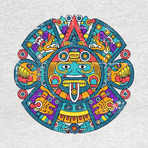 Aztec Calendar - Colorful Design by verde